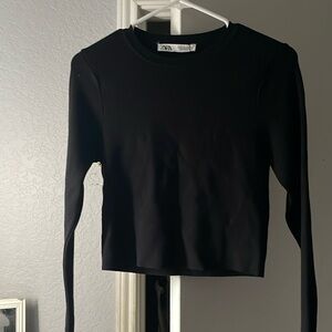 ZARA Women’s Cropped Black Long Sleeve